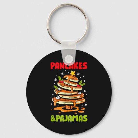 Pancakes And Pajamas Christmas Pancake Men Women K Sleutelhanger (Voorkant)