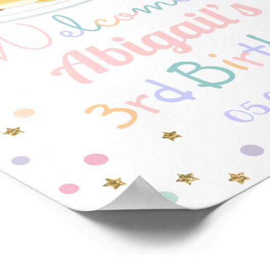 Pancakes and Pajamas Glitter Dot Birthday Welcome Poster (Hoek)