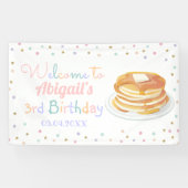 Pancakes and Pajamas Glitter Kind Birthday Backdro Spandoek (Horizontaal)