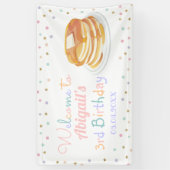 Pancakes and Pajamas Glitter Kind Birthday Backdro Spandoek (Verticaal)