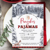 Pancakes and Pajamas Holiday Party, Rustic Kaart