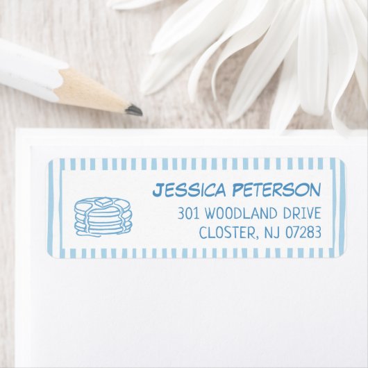 Pancakes and Pajamas Party Return Address Etiket (Insitu)