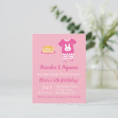 Pancakes and Pajamas Polka Dots Birthday Party Kaart (Staand voorkant)