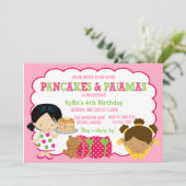 Pancakes and Pajamas Sleepover Party Kaart (Staand voorkant)