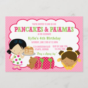 Pancakes and Pajamas Sleepover Party Kaart