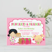 Pancakes and Pajamas Sleepover Party Kaart (Staand voorkant)