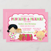 Pancakes and Pajamas Sleepover Party Kaart (Voorkant / Achterkant)
