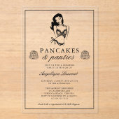 Pancakes and Panties Lingerie Bridal Shower  Acryl Uitnodigingen (Voorkant)