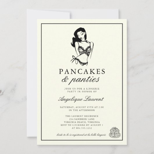 Pancakes and Panties Lingerie Bridal Shower  Kaart (Voorkant)