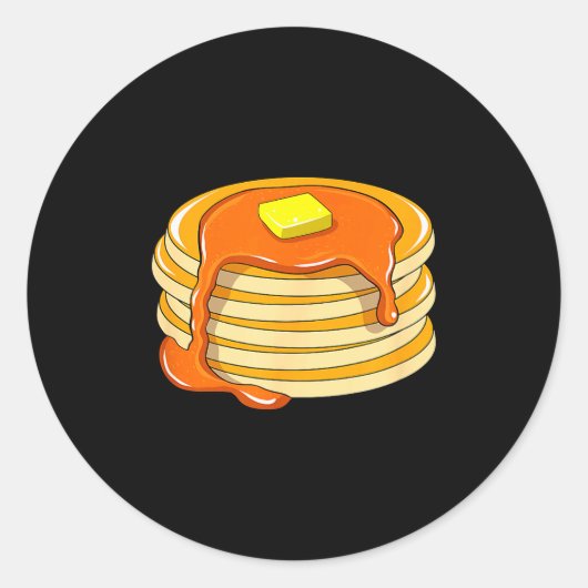 Pancakes And Syrup Ronde Sticker (Voorkant)