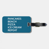 Pancakes Beach Pizza Ice Cream Repeat Bagagelabel (Achterkant horizontaal)