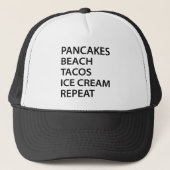 Pancakes Beach Tacos Ice Cream Repeat Trucker Pet (Voorkant)