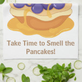 Pancakes Blueberry Cute Funny Humoureuze Theedoek (Gevouwen)