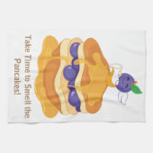 Pancakes Blueberry Cute Funny Humoureuze Theedoek (Horizontaal)