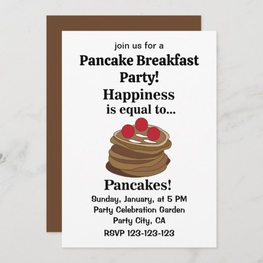 Pancakes Breakfast Party Kaart (Voorkant / Achterkant)