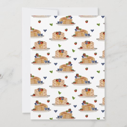 Pancakes Brunch Pink Botanical Baby Shower Kaart (Achterkant)