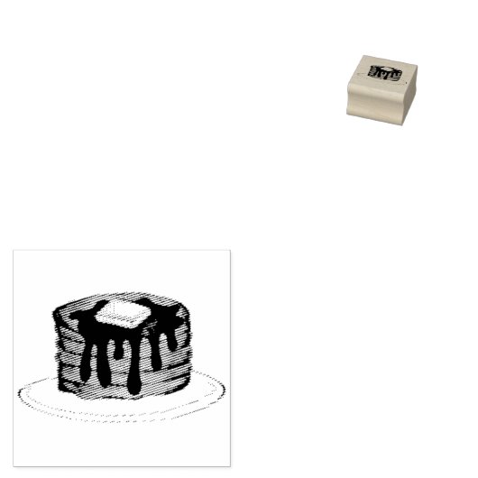 Pancakes Butter en Syrup Flapjacks Short Stack Rubberstempel (Gestempeld)