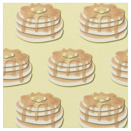 Pancakes Cute Breakfast Kinderen Stof (Close Up)