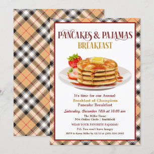 Pancakes en Pajamas Breakfast Uitnodiging