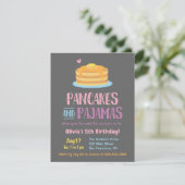 Pancakes en Pajamas Chevron Birthday Party Kaart (Staand voorkant)
