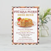 Pancakes en Pajamas Holiday Brunch Kaart (Staand voorkant)