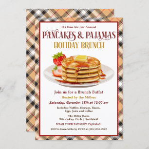 Pancakes en Pajamas Holiday Brunch Kaart