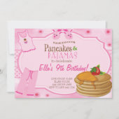 Pancakes en pyjama Birthday-uitnodigingen Kaart (Voorkant)