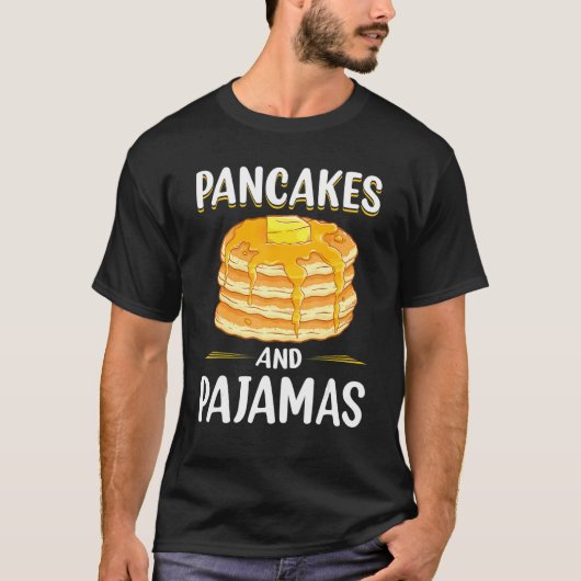 Pancakes en pyjama Funny Slapepover Breakfast T-shirt (Voorkant)