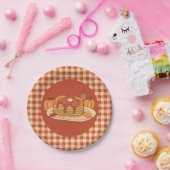 Pancakes - Fall Buffalo Plaid Pattern Paper Plate Papieren Bordje (Feest)