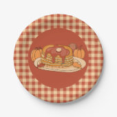 Pancakes - Fall Buffalo Plaid Pattern Paper Plate Papieren Bordje (Voorkant)