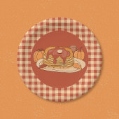 Pancakes - Fall Buffalo Plaid Pattern Paper Plate Papieren Bordje
