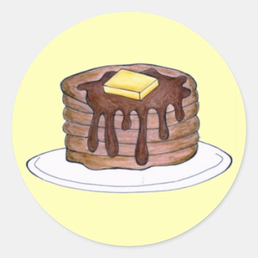 Pancakes Flapjacks Butter Syrup Pancake Stickers (Voorkant)