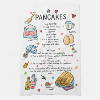 Pancakes geïllustreerde vaatdoek theedoek