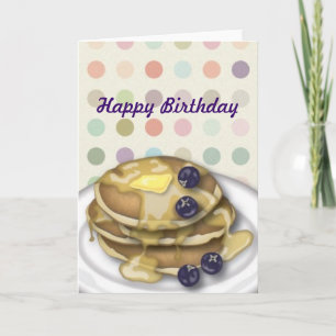 Pancakes Happy Birthday Polka Dots Card Kaart
