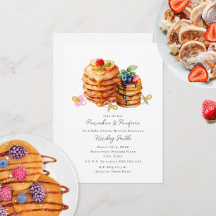 Pancakes + Pacifiers Baby shower Breakfast Brunch Kaart