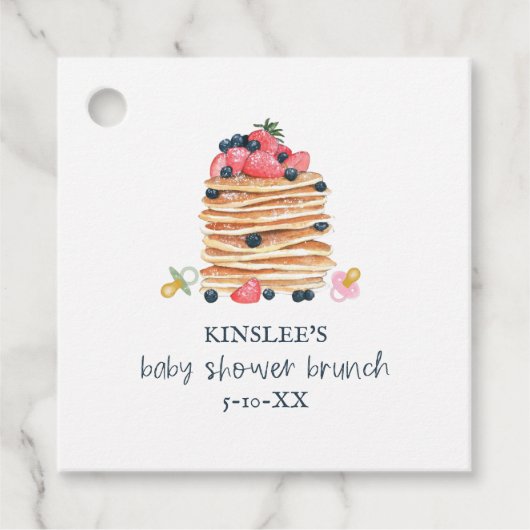 Pancakes & Pacifiers Baby shower Brunch Bedankjes Labels (Voorkant)