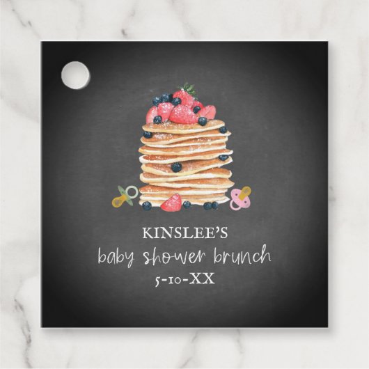 Pancakes & Pacifiers Baby shower Brunch Chalkboard Bedankjes Labels (Voorkant)