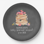 Pancakes & Pacifiers Baby shower Brunch Chalkboard Papieren Bordje (Voorkant)