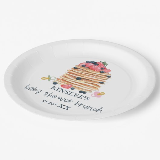 Pancakes & Pacifiers Baby shower Brunch Papieren Bordje (Gekanteld)
