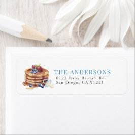 Pancakes & Pacifiers Blue Return Address Etiket