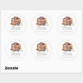 Pancakes & Pacifiers Gray Baby Shower Ronde Sticker (Vel)