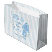 Pancakes, Pacis & PJs Boy Baby Shower Groot Cadeauzakje (Achterkant Gekanteld)