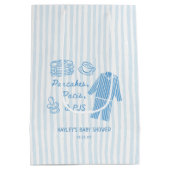 Pancakes, Pacis & PJs Boy Baby Shower Medium Cadeauzakje (Achterkant)