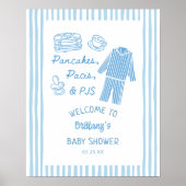 Pancakes, Pacis & PJs Boy Baby Shower Welcome  Poster (Voorkant)