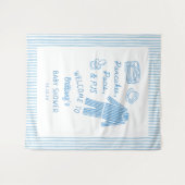 Pancakes, Pacis & PJs Boy Baby Shower Welcome  Wandkleed (Voorkant (horizontaal))