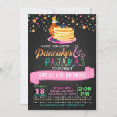 Pancakes & Pajamas Birthday Invitation Kaart (Voorkant)
