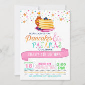 Pancakes & Pajamas Birthday Invitation - White Kaart (Voorkant)