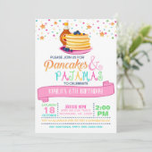 Pancakes & Pajamas Birthday Invitation - White Kaart (Staand voorkant)