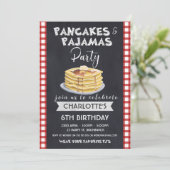 Pancakes Pajamas Birthday Party Invitation Kaart (Staand voorkant)
