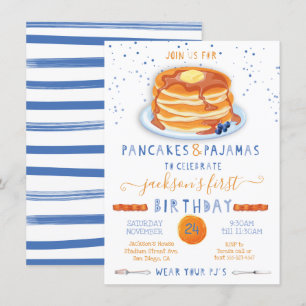 Pancakes & Pajamas Birthday Party Kaart